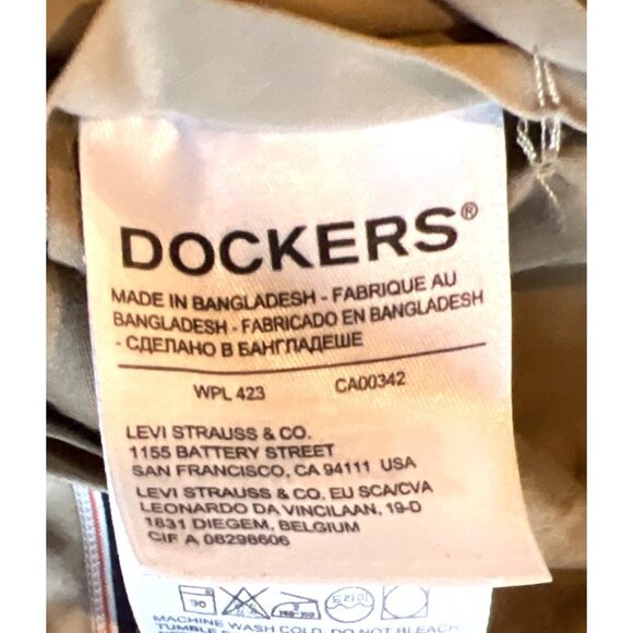 Dockers Flex Comfort Mens Pants W34 L29 Slim Fit Khaki - Picture 3 of 6